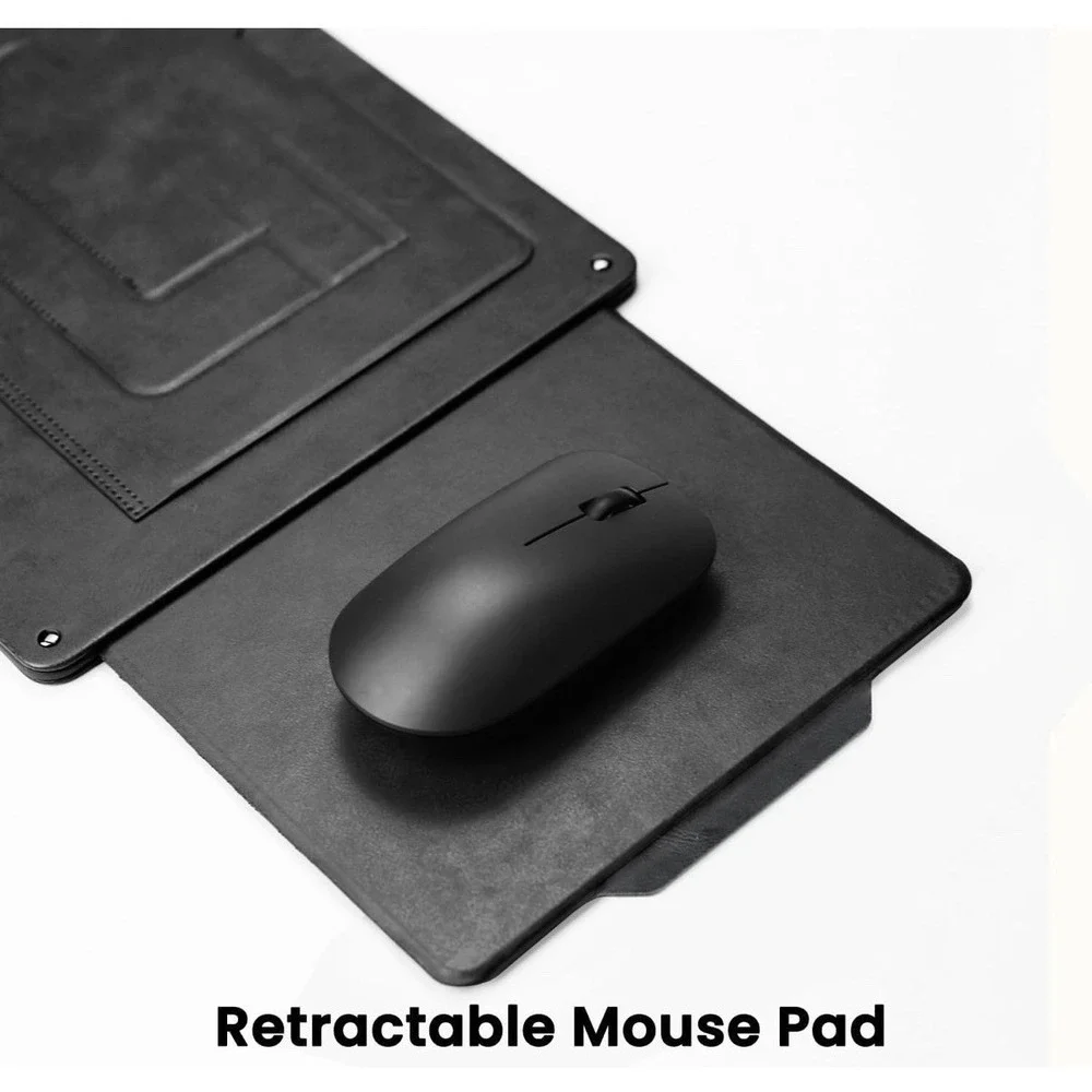 PUNCUBE Portable Lap Desk - with Retractable‎ Mouse Pad, Black